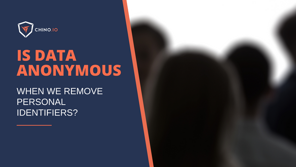 Blog banner that says "Is data anonymous when we remove personal identifiers?". On the right blurry faces